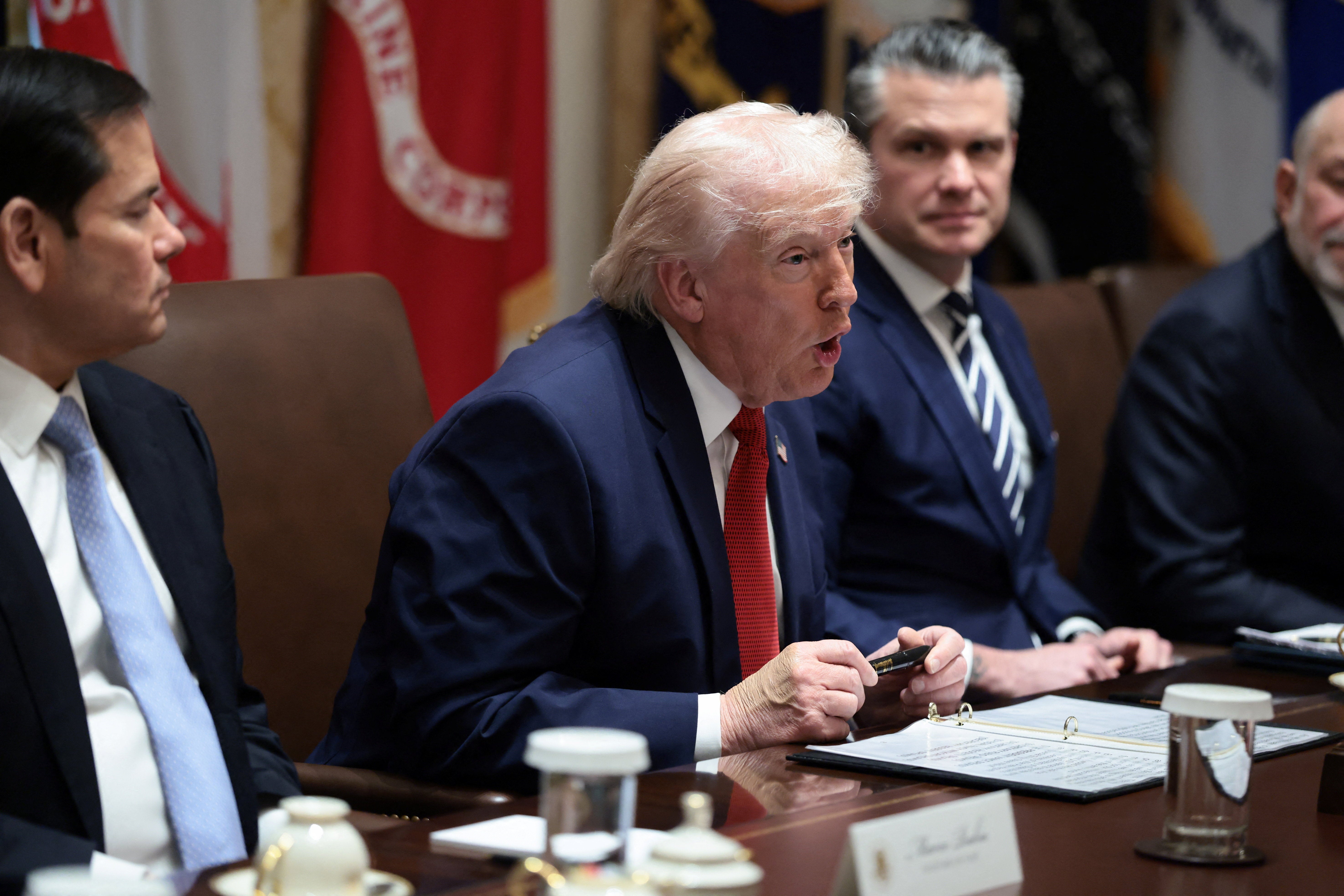 President Donald Trump complained that he was handing out '$1,000 pens' after signing events