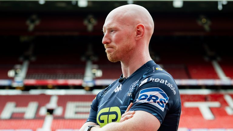Picture by Allan McKenzie/SWpix.com - 07/10/2025 - Rugby League - Betfred Super League Grand Final Preview - Old Trafford, Manchester, England - Wigan captain Liam Farrell.