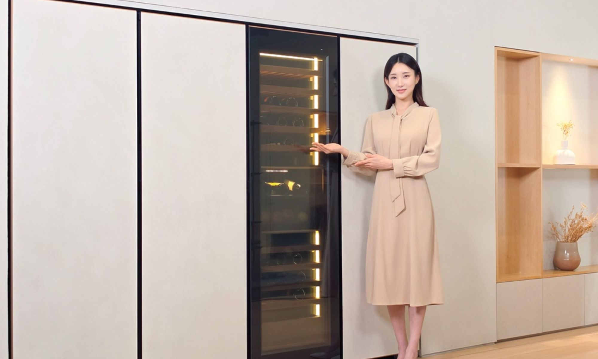 Samsung AI wine refrigerator.