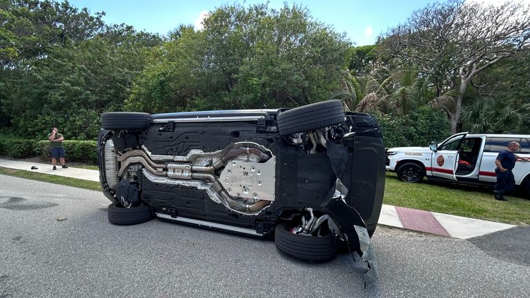 The crash scene. Pic: Martin County Sheriff's Office via AP