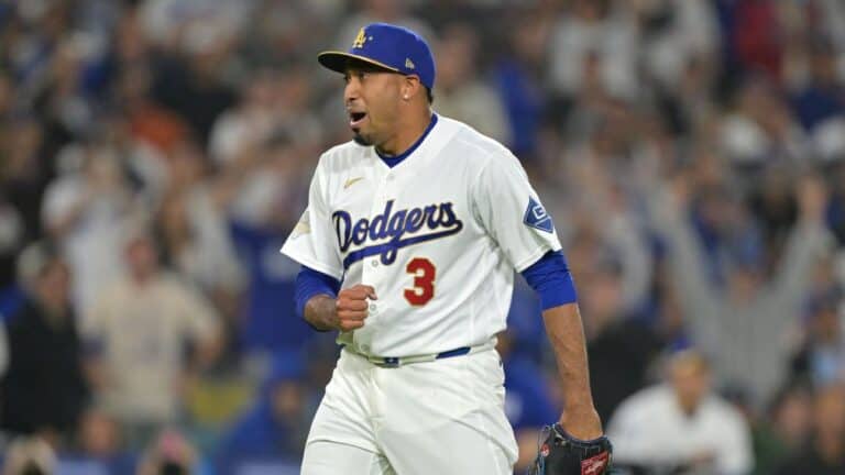 Diaz thrills Dodger Stadium with trumpet entrance, first save | Latest Sports News