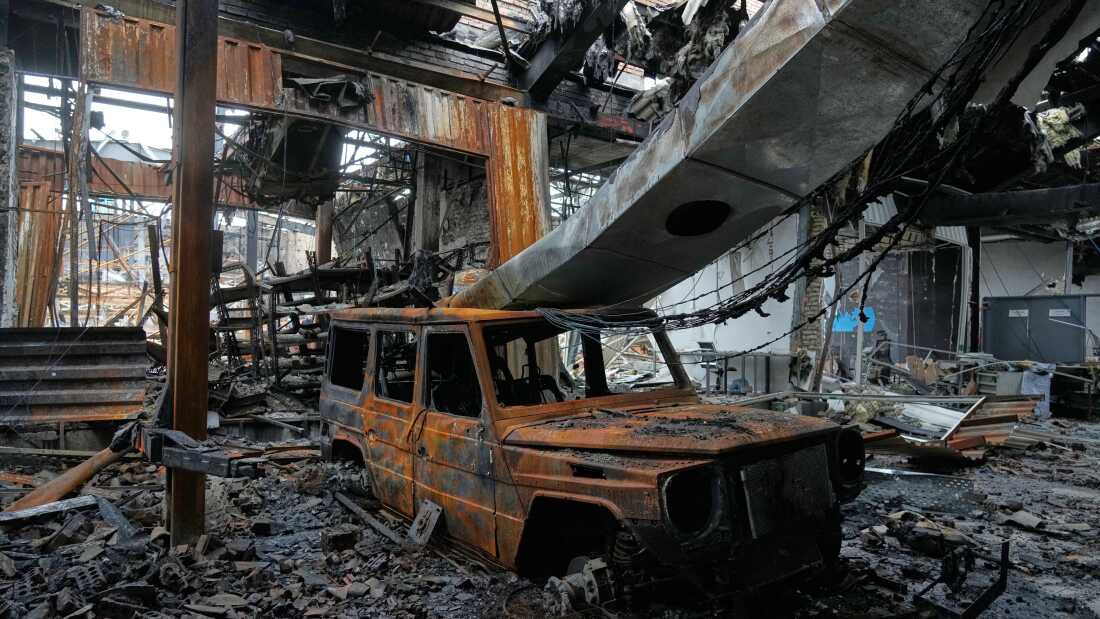 A view of the damages at Hypercar, an auto service center, which according to the company's officials were caused by strikes on March 1, in Tehran, Iran, Saturday, March 28, 2026.