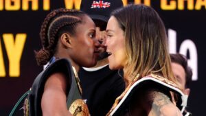 Terri Harper and Caroline Dubois hit the scales for title clash: ‘It’s not about the elbows, it’s about the fists!’ | Boxing News | Latest Sports News