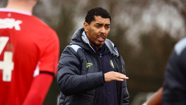 Charlton Under-21 coach Chris Lock in a training session