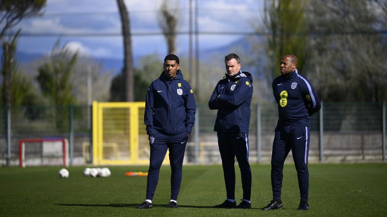 Chris Lock pictured in an England training session at Riano Athletic Centre on March 27, 2026 in Rome, Italy [Credit: FA via Getty]