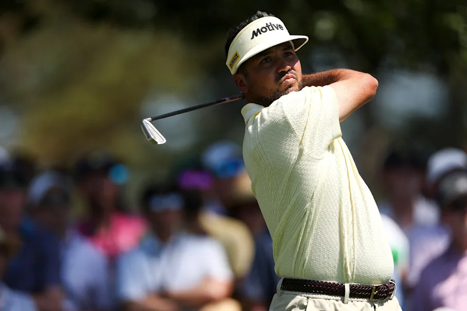 AUGUSTA, GEORGIA - APRIL 12: Jason Day of Australia plays his shot from the fourth tee during the final round of the 2026 Masters Tournament at Augusta National Golf Club on April 12, 2026 in Augusta, Georgia. (Photo by Maddie Meyer/Getty Images)