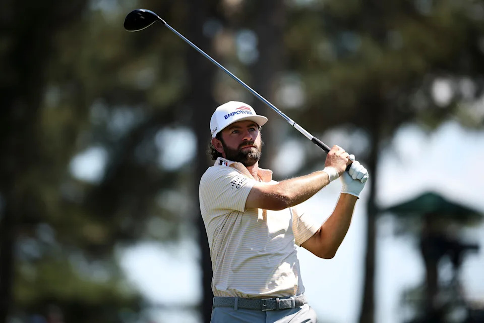 AUGUSTA, GEORGIA - APRIL 12: Cameron Young of the United States follows his shot from the third tee during the final round of the 2026 Masters Tournament at Augusta National Golf Club on April 12, 2026 in Augusta, Georgia. (Photo by Jared C. Tilton/Getty Images)