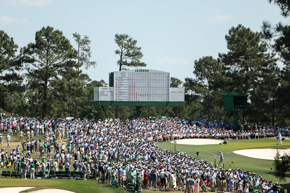 AUGUSTA, GEORGIA - APRIL 12: Rory McIlroy of Northern Ireland plays his shot from the third tee during the final round of the 2026 Masters Tournament at Augusta National Golf Club on April 12, 2026 in Augusta, Georgia. (Photo by Andrew Redington/Getty Images)