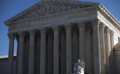 WASHINGTON, DC - FEBRUARY 24: The exterior of the United States Supreme Court building is seen on February 24, 2026 in Washington, DC. Major music labels plan to soon appeal a landmark copyright ruling to the high court.