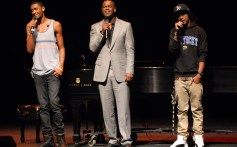 Brian McKnight Jr., Brian McKnight, and Niko McKnight performs at the Brown Theatre on July 10, 2011 in Louisville, Kentucky.