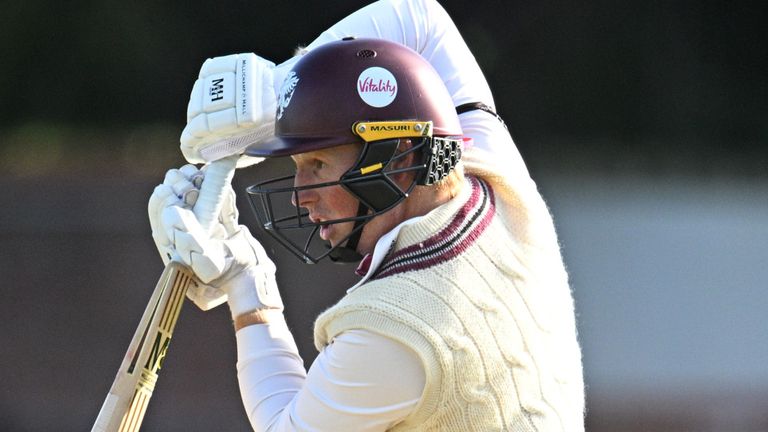 James Rew batting for Somerset in the County Championship (Getty Images)