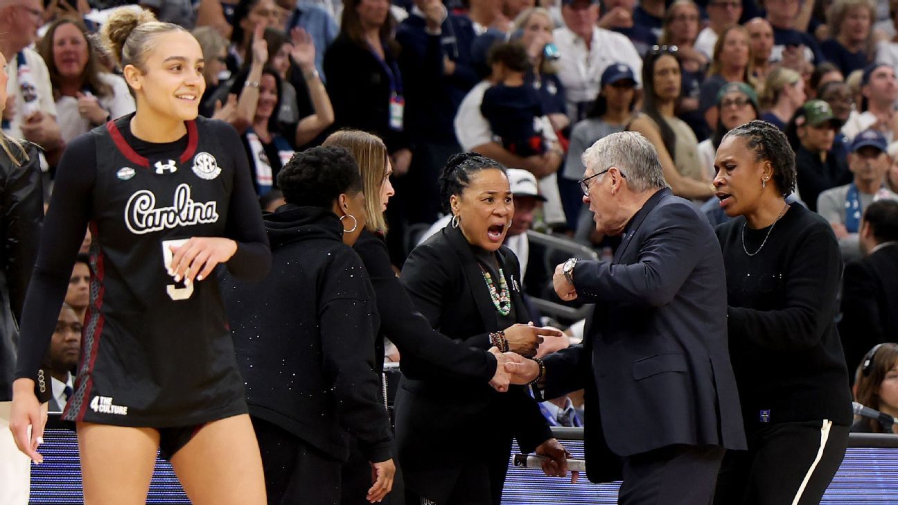 ‘Frustrated’ Auriemma gets into heated sideline spat with Staley after loss | Latest Sports News