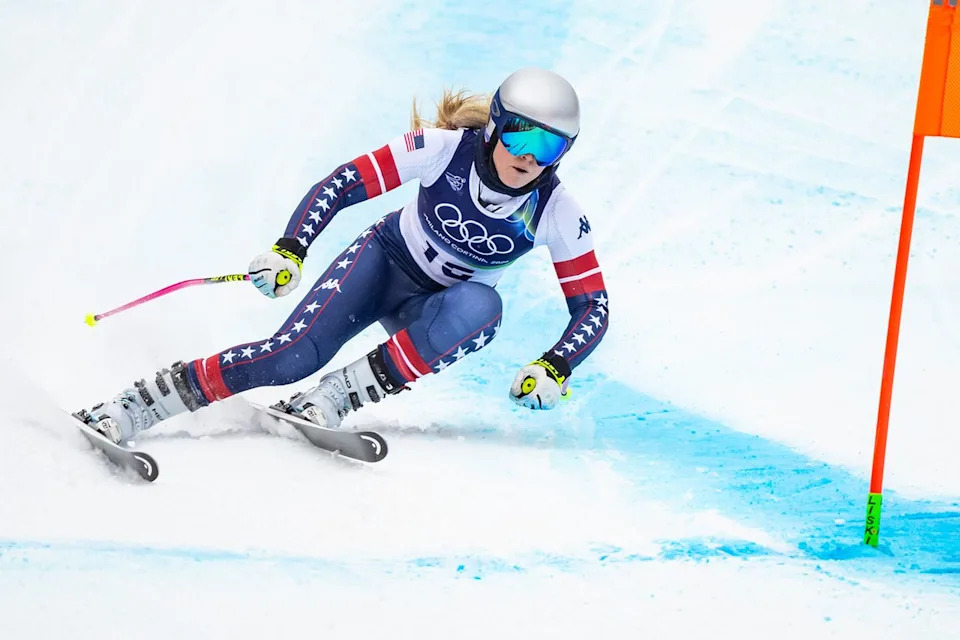 Lindsey Vonn skies on Feb. 7, 2026 at the Milan Winter OlympicsCredit: Daniel Kopatsch/VOIGT/Getty