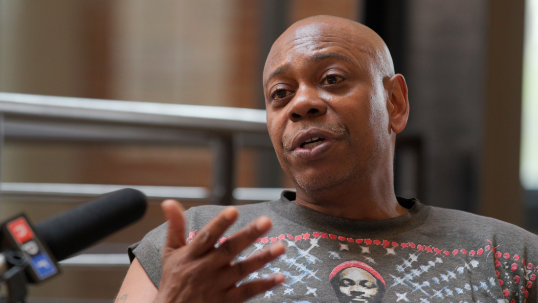 Dave Chappelle talks during an interview with NPR.
