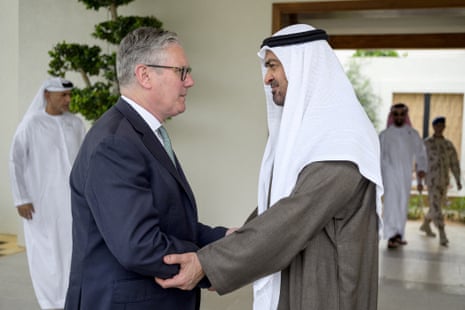 Keir Starmer with Sheikh Mohamed bin Zayed Al Nahyan, president of the United Arab Emirates.